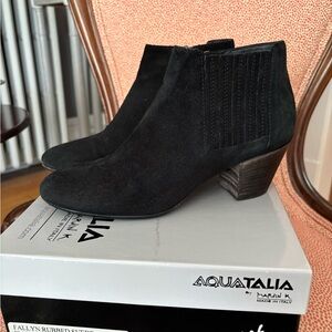 Aquatalia Black Suede Ankle Boots